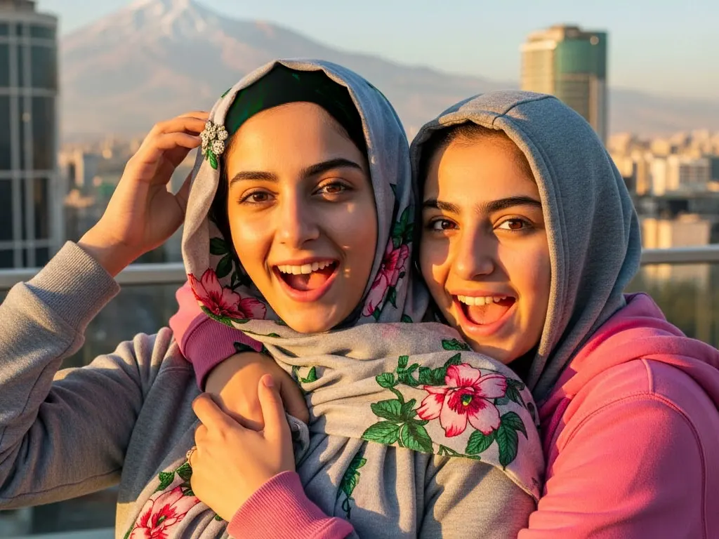 عکس سلفی دو نفره با لباس ورزشی جاندخت